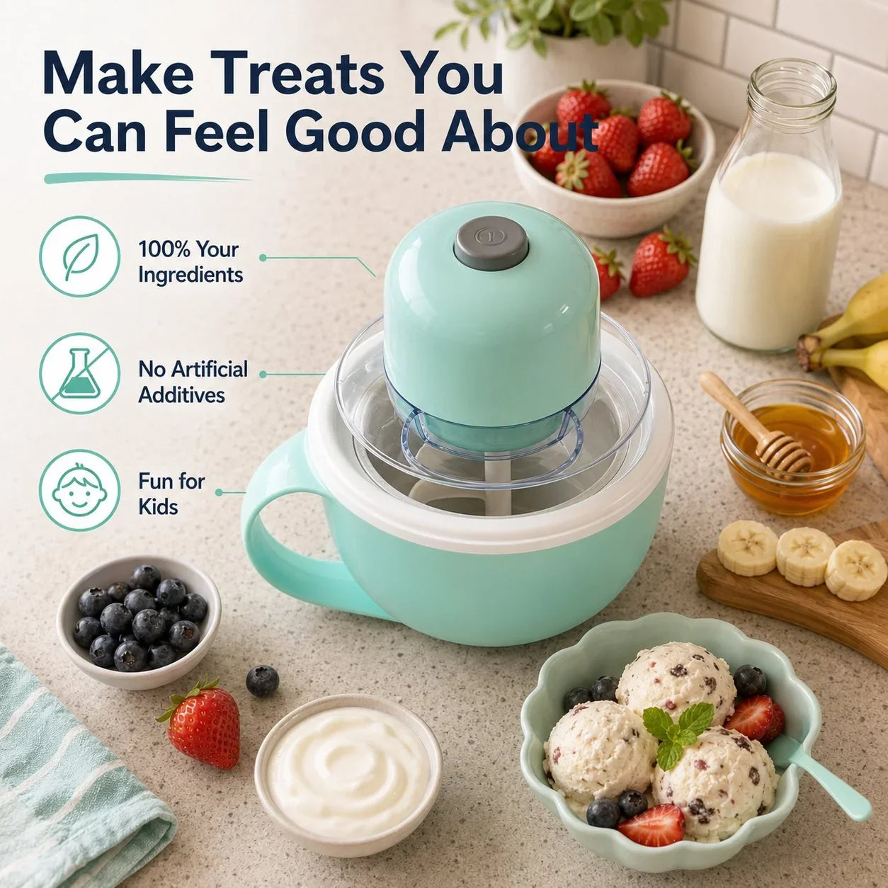 Purpose-Built USB Family DIY Ice Cream Maker for Everyday Use