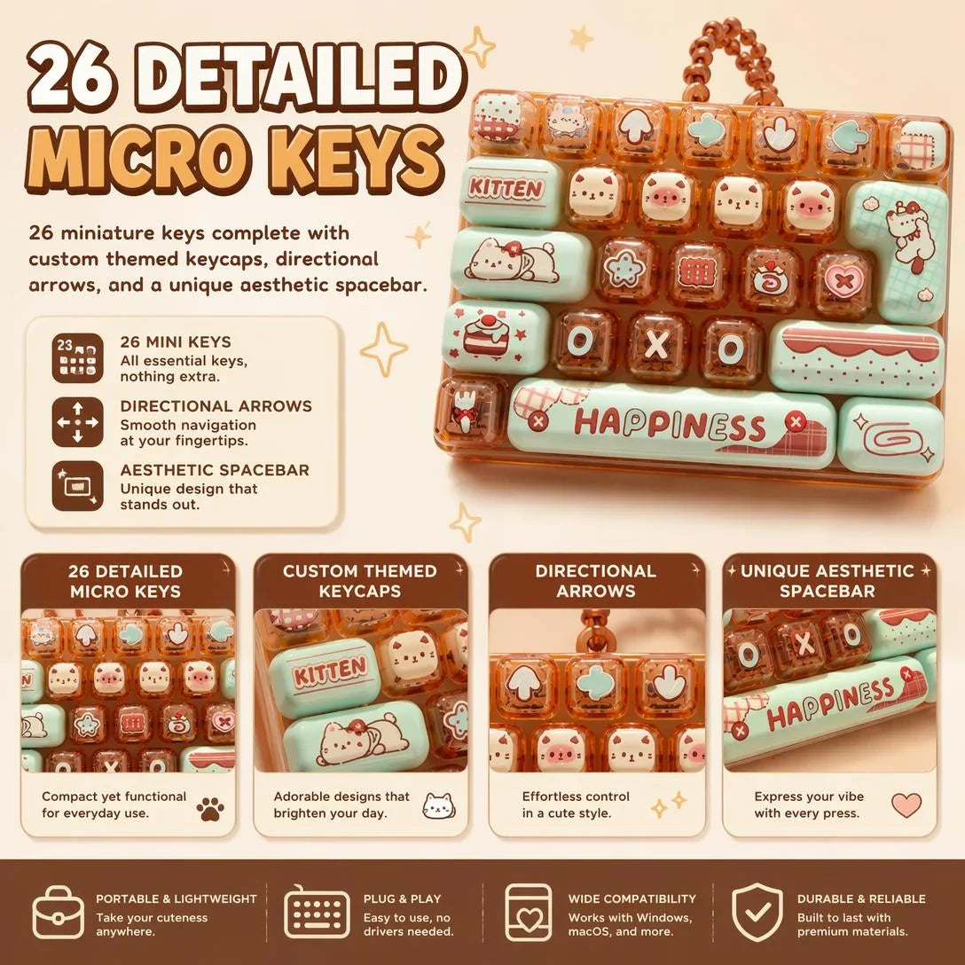 Hands-On 26-Key Mini Mechanical Keyboard Fidget Toy