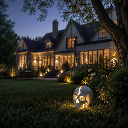 Outdoor Cracked Skull Solar Garden Light for Garden Display