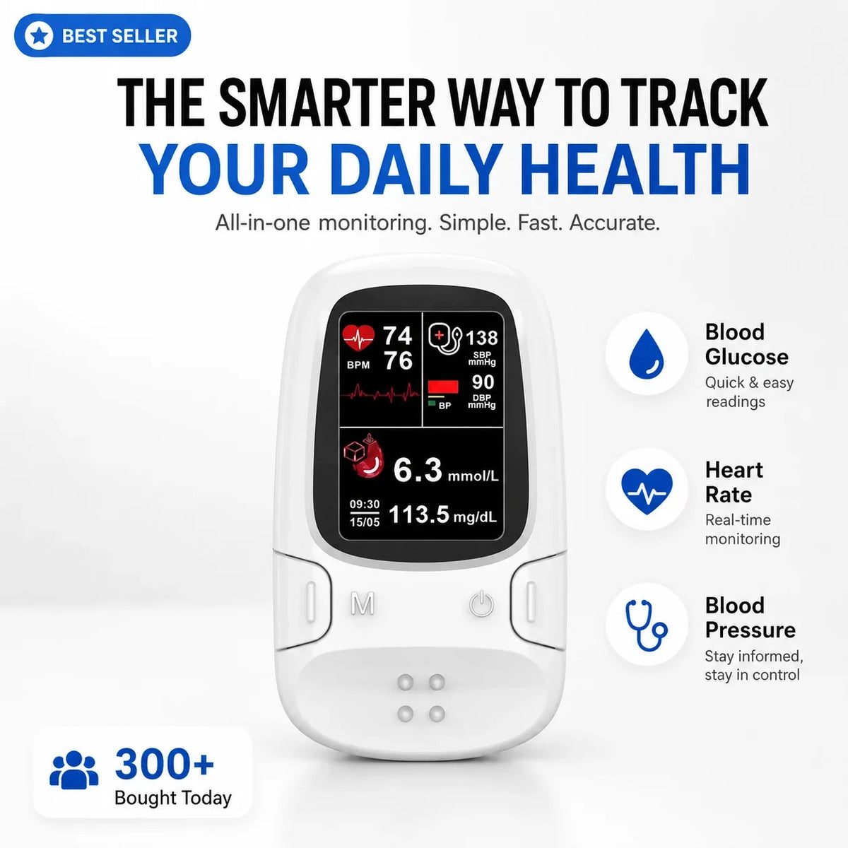 Distinctive Multi-Function Health Monitoring Device for Everyday Wear
