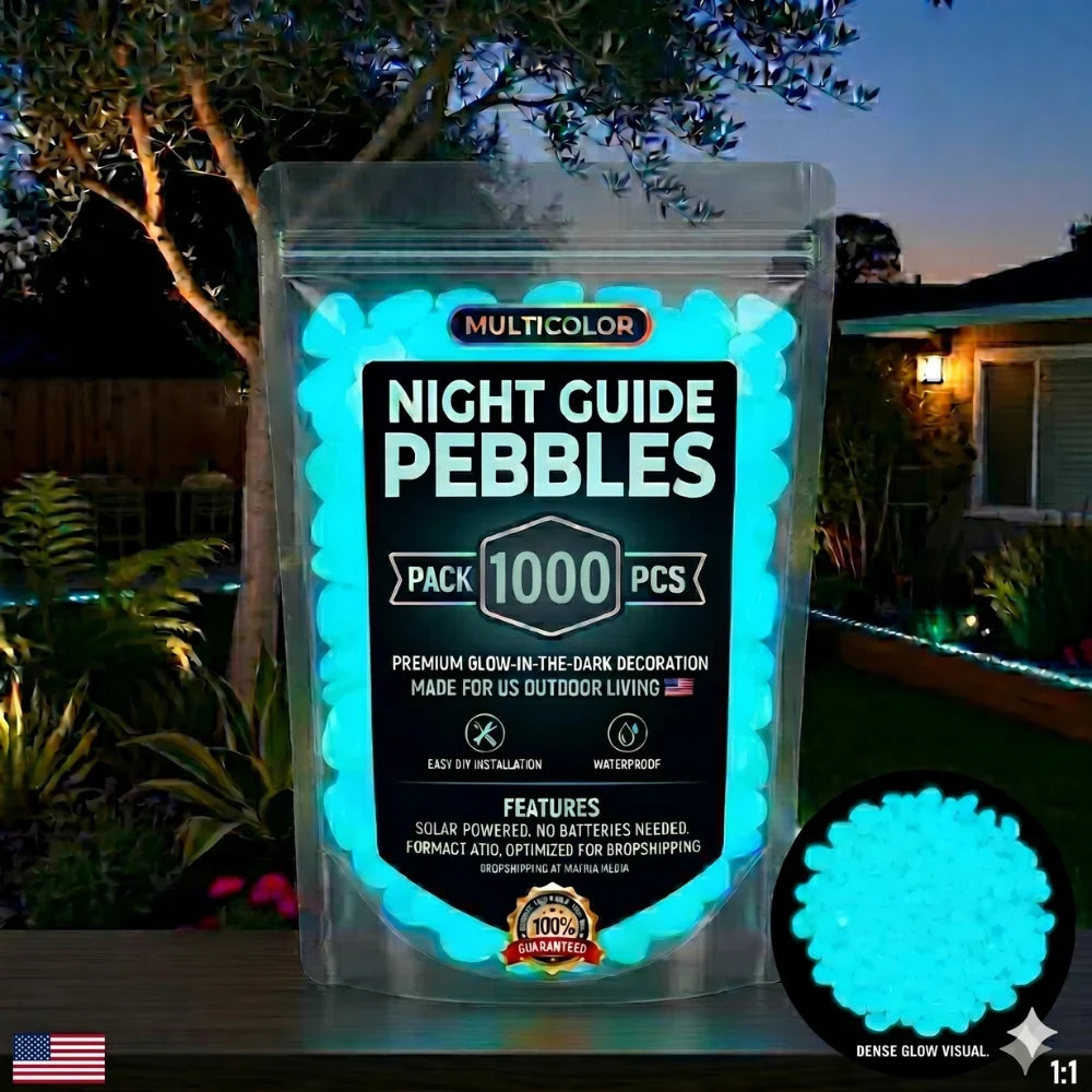 Non-Toxic Multicolor Glow-in-the-Dark Garden and Aquarium Stones