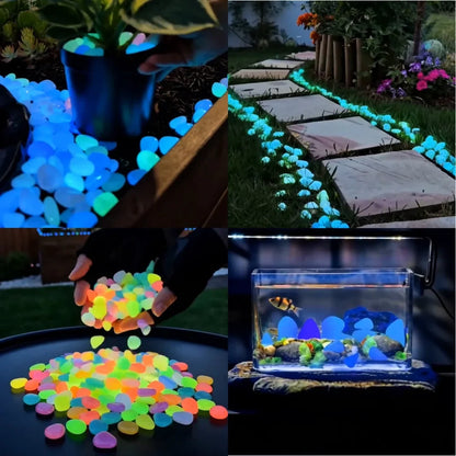 Non-Toxic Multicolor Glow-in-the-Dark Garden and Aquarium Stones