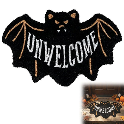 Purpose-Built “UNWELCOME” Bat Entryway Mat – Thick Bat-Shaped