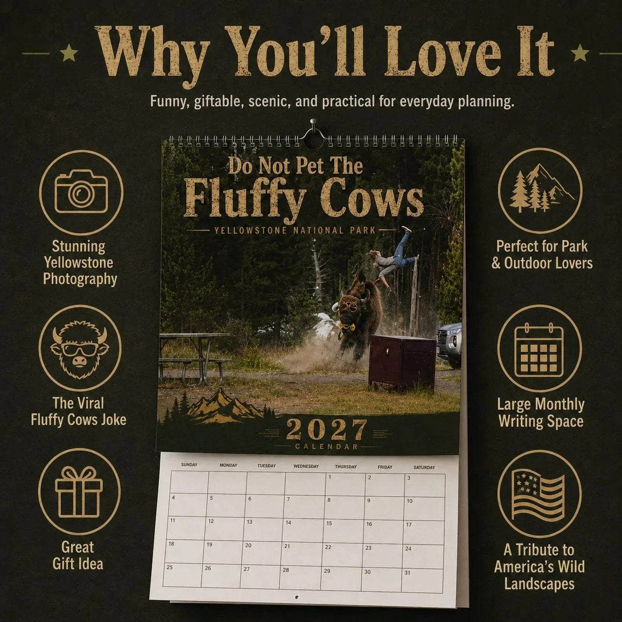 Pet-Friendly "Do Not Pet The Fluffy Cows" Bison Yellowstone National