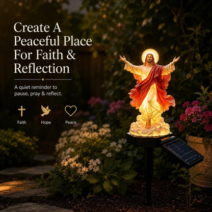 Outdoor Solar-Powered Illuminated Jesus Garden – Ysdhydym1