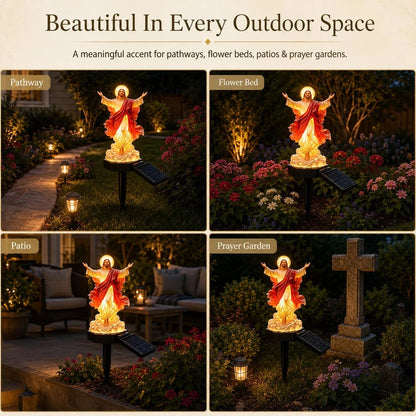 Outdoor Solar-Powered Illuminated Jesus Garden – Ysdhydym1