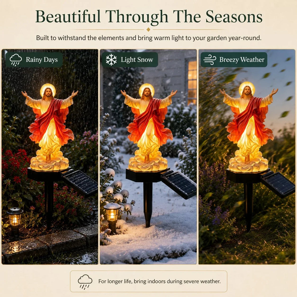 Outdoor Solar-Powered Illuminated Jesus Garden – Ysdhydym1