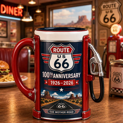 Purpose-Built Route 66 Centennial Fuel Pump Mug – 100th Anniversary