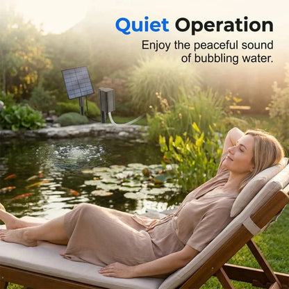 Outdoor Solar Pond Aerator with Air Pump for Garden Display