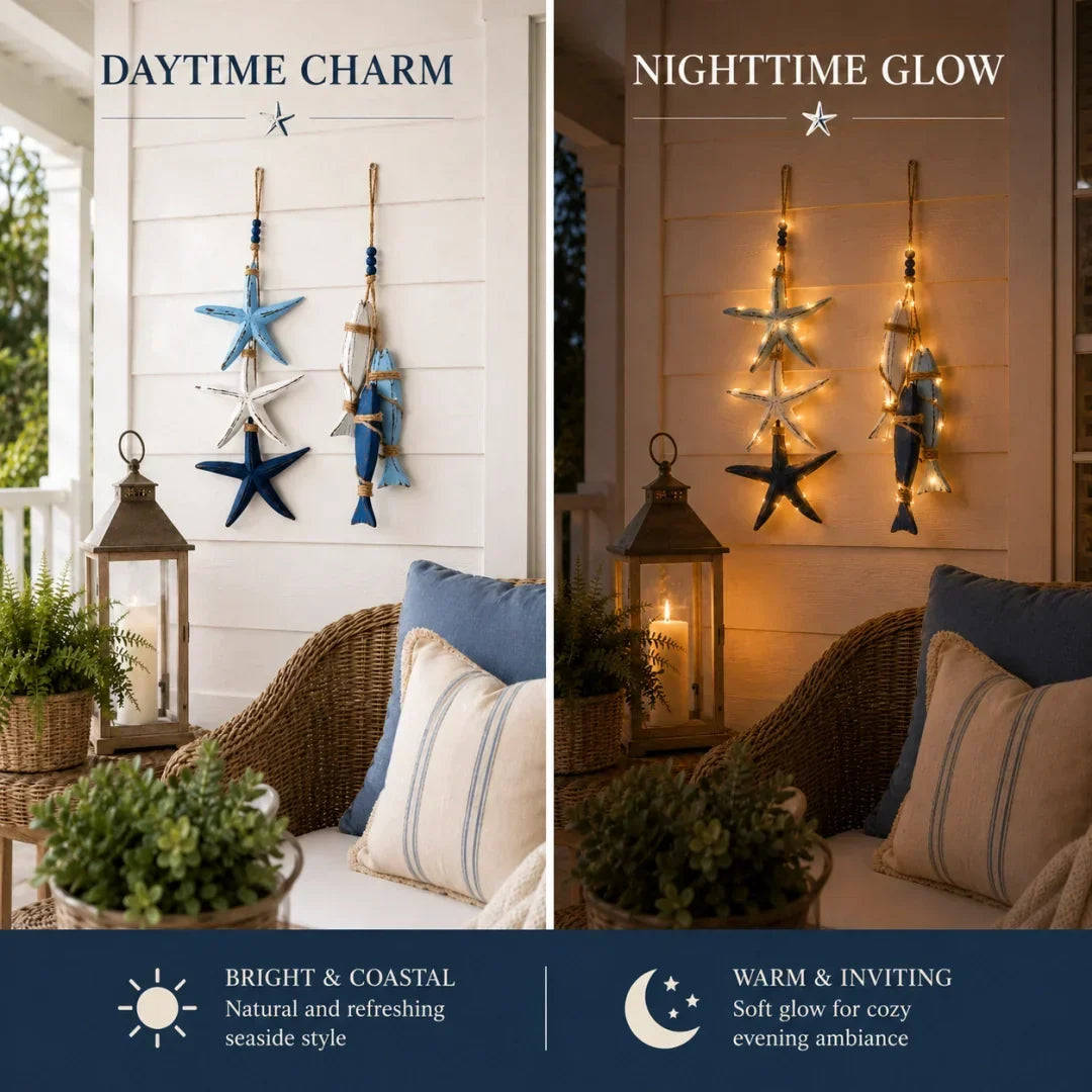 Decorative Coastal Wooden Hanging Ornament Lights for Focused Lighting