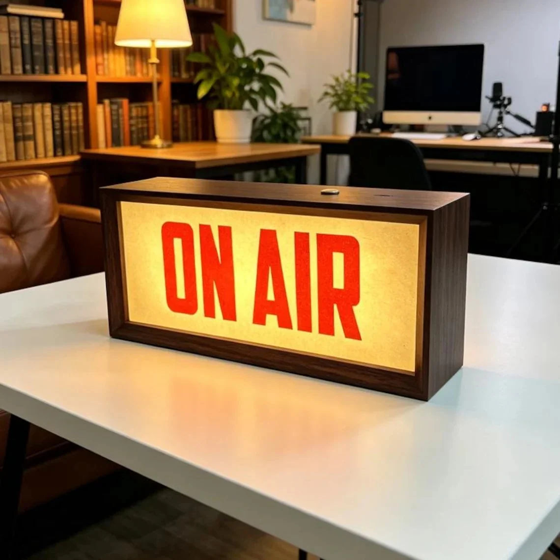 Decorative ON AIR Sign Lamp, Podcast Box Sign for Focused Lighting