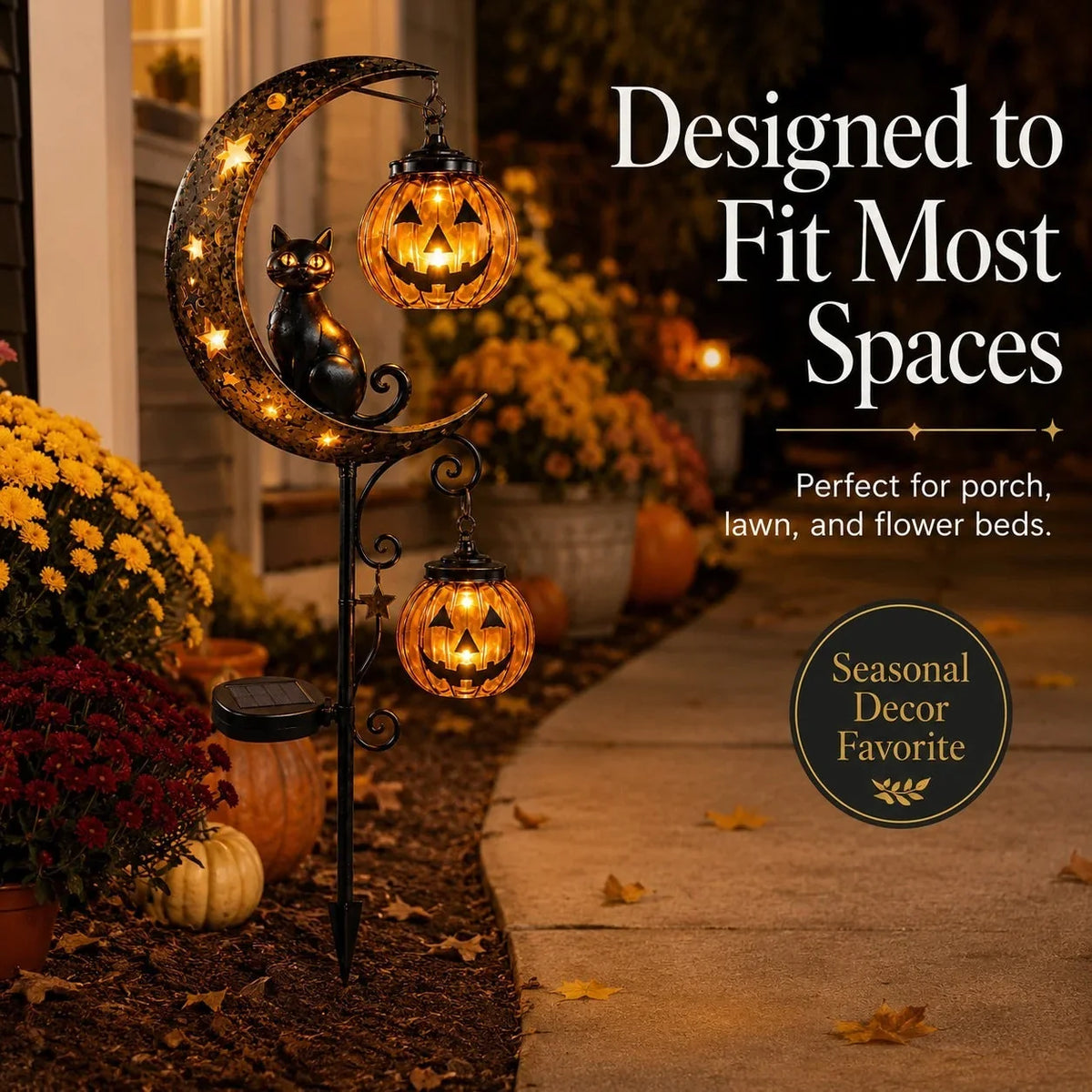 Outdoor Pumpkin Moon Garden Stake Light for Garden Display