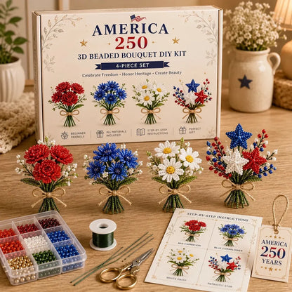 America 250 Patriotic Beaded Bouquet DIY Craft Kit