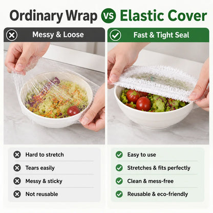 100 Stretch-On Food Covers for Plates, Bowls and Containers