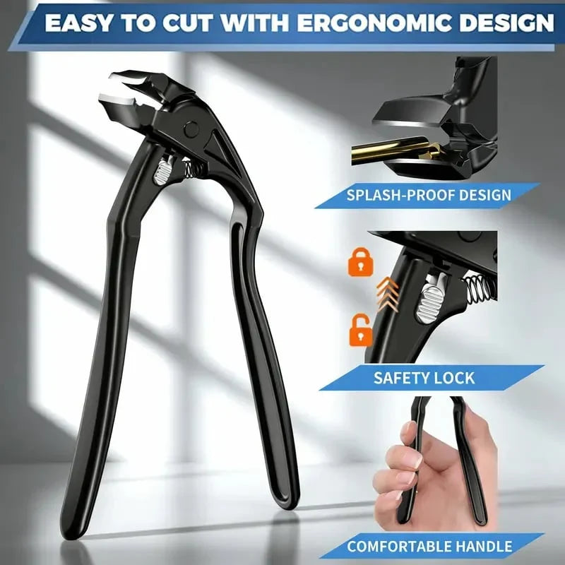 Ergonomic Black Curved Nail Clipper for Seniors and Easy Grip Use