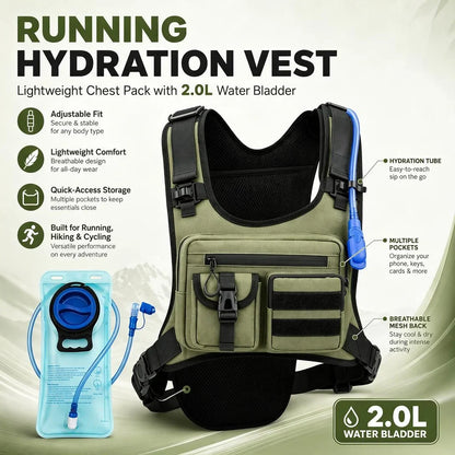 2.0L Lightweight Hydration Vest for Running, Hiking and Cycling