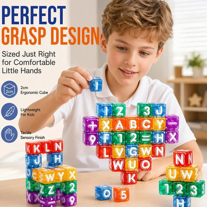 Magnetic Alphabet and Number Learning Cubes for Kids and Children