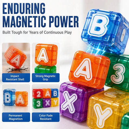 Magnetic Alphabet and Number Learning Cubes for Kids and Children