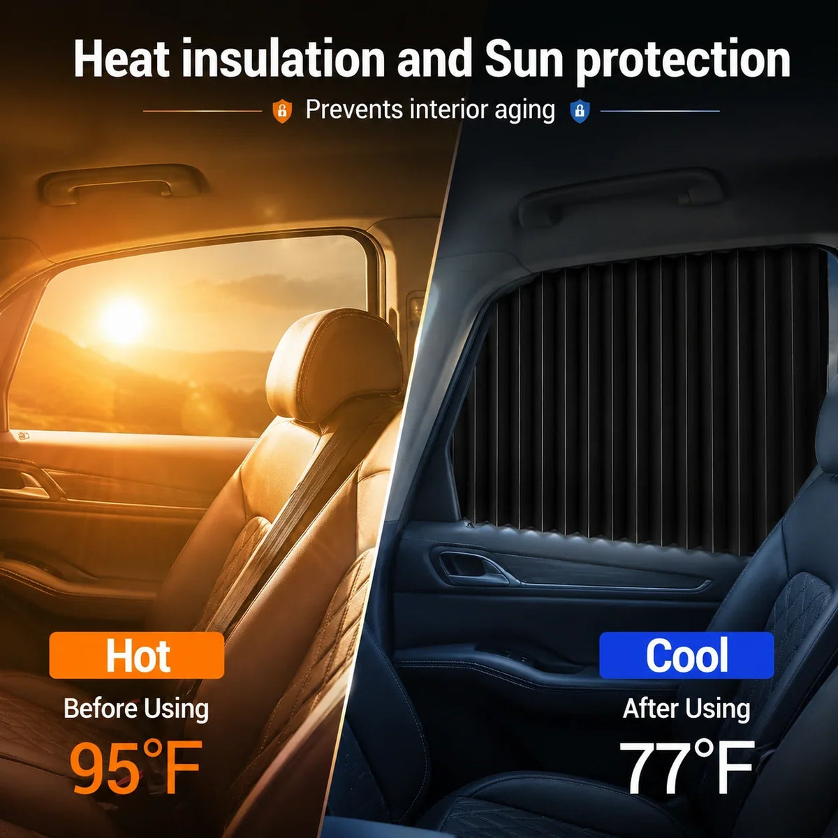 Vehicle-Ready 4 Pcs Magnetic Car Side Window Sun Shades for Garage Use