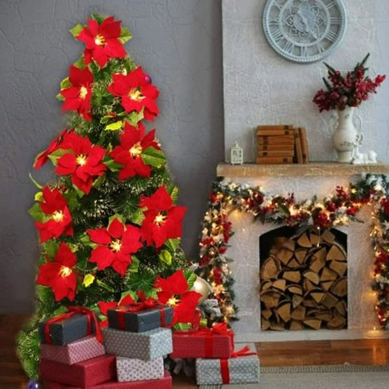 Decorative Gift Decor – Poinsettia LED Garland String