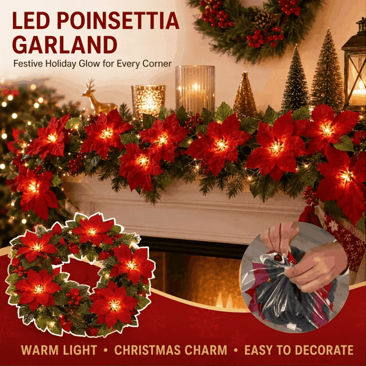 Decorative Gift Decor – Poinsettia LED Garland String