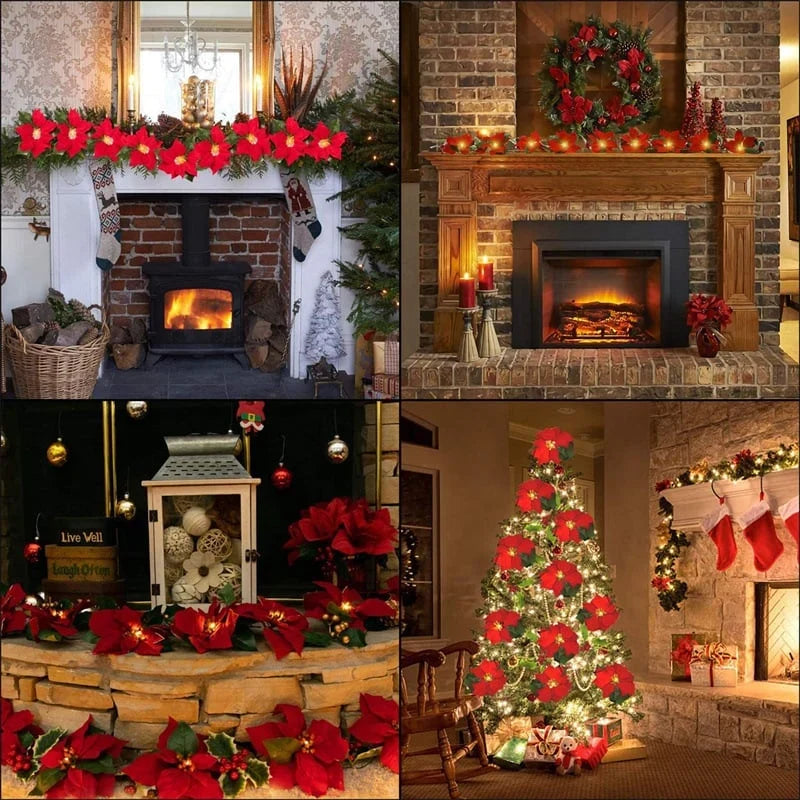 Decorative Gift Decor – Poinsettia LED Garland String