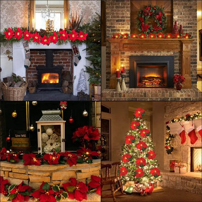 Decorative Gift Decor – Poinsettia LED Garland String