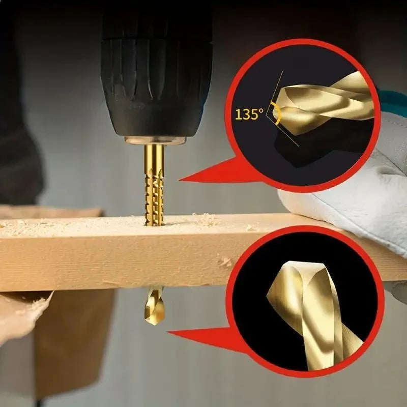 Six-Count Metalworking Drill Kit for Workshop Boring Tasks