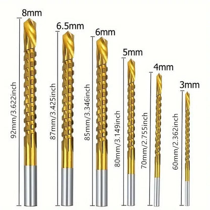 Six-Count Metalworking Drill Kit for Workshop Boring Tasks