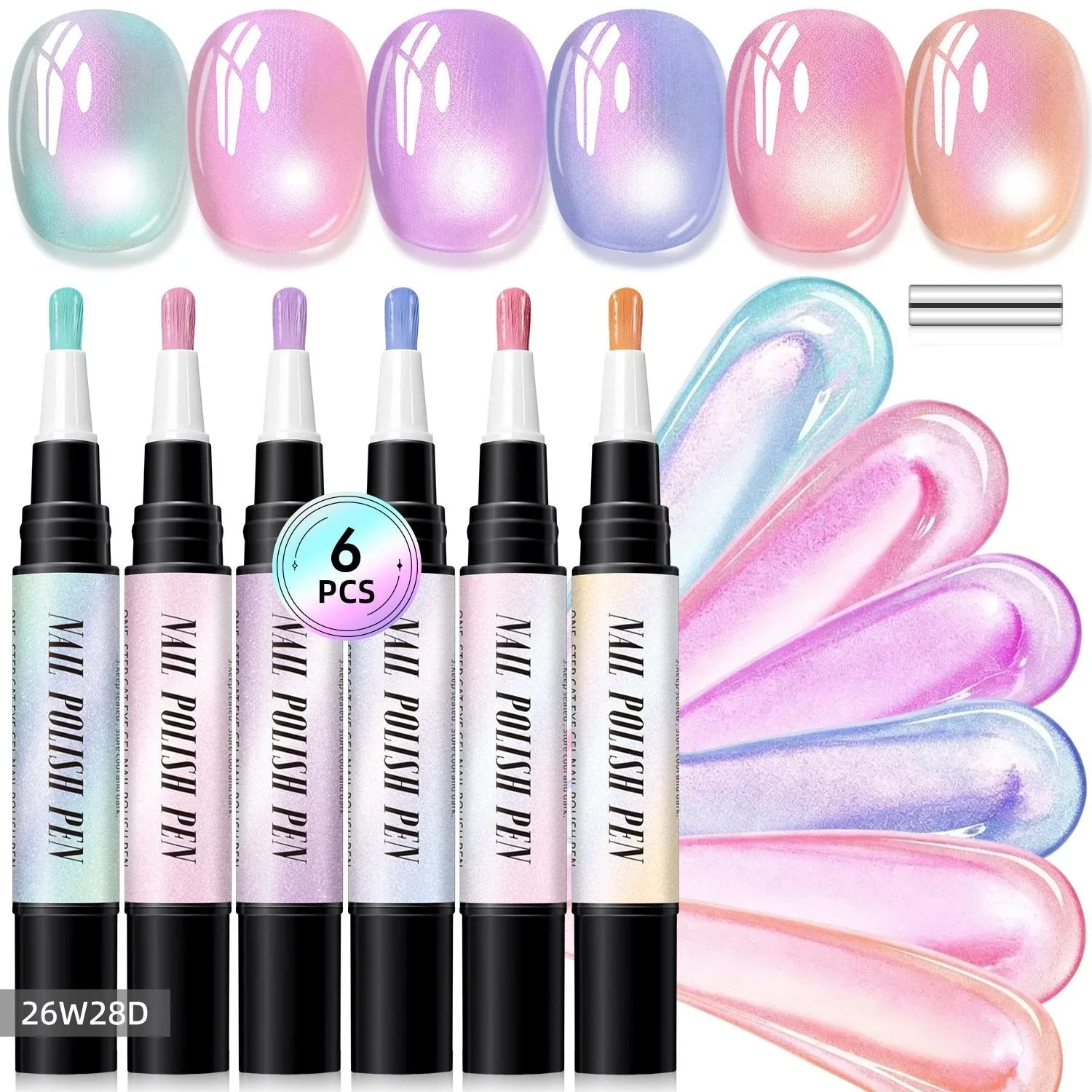 Purpose-Built 6PCS One-Step Gel Nail Art Pen Set – Salon Beauty at
