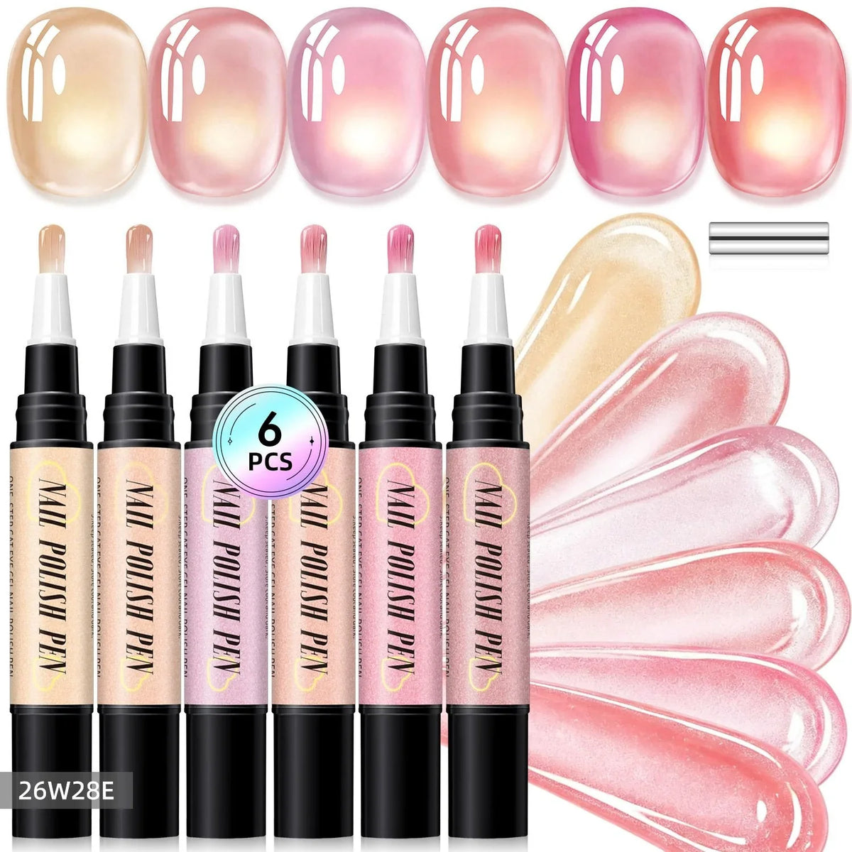 Purpose-Built 6PCS One-Step Gel Nail Art Pen Set – Salon Beauty at