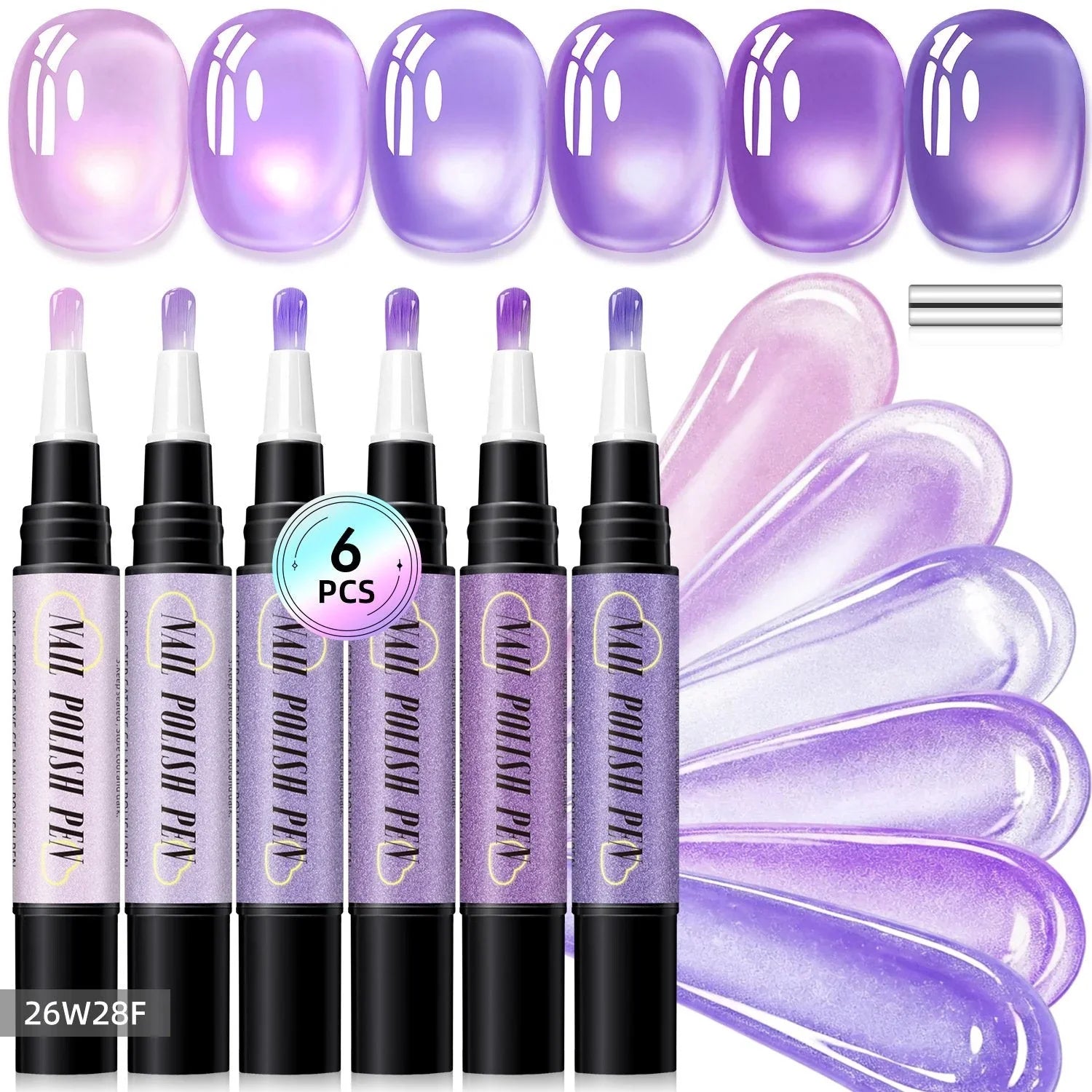 Purpose-Built 6PCS One-Step Gel Nail Art Pen Set – Salon Beauty at