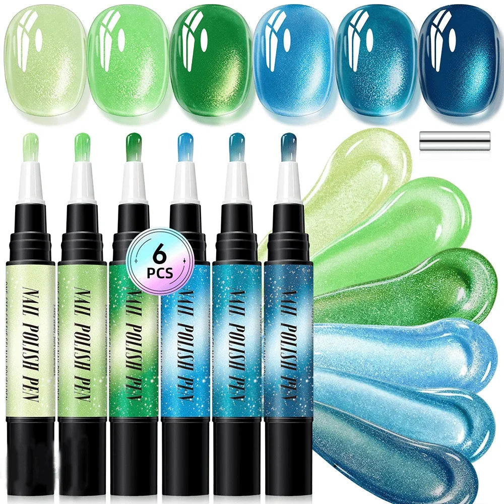 Purpose-Built 6PCS One-Step Gel Nail Art Pen Set – Salon Beauty at
