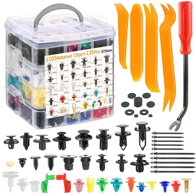 Vehicle-Ready All-in-One Car Clip & Trim Removal Tool Kit for Auto
