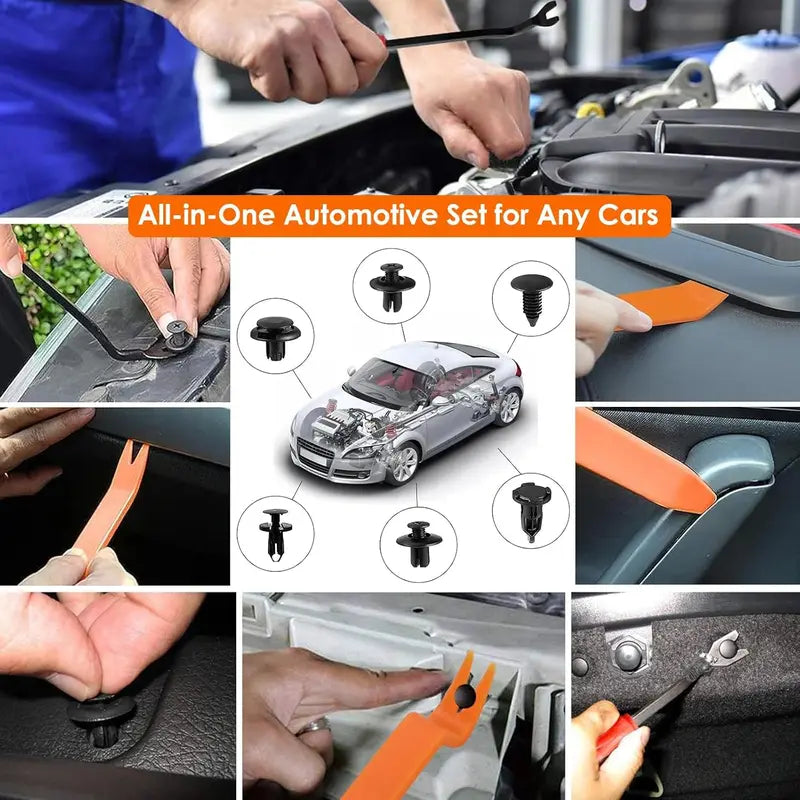 Vehicle-Ready All-in-One Car Clip & Trim Removal Tool Kit for Auto