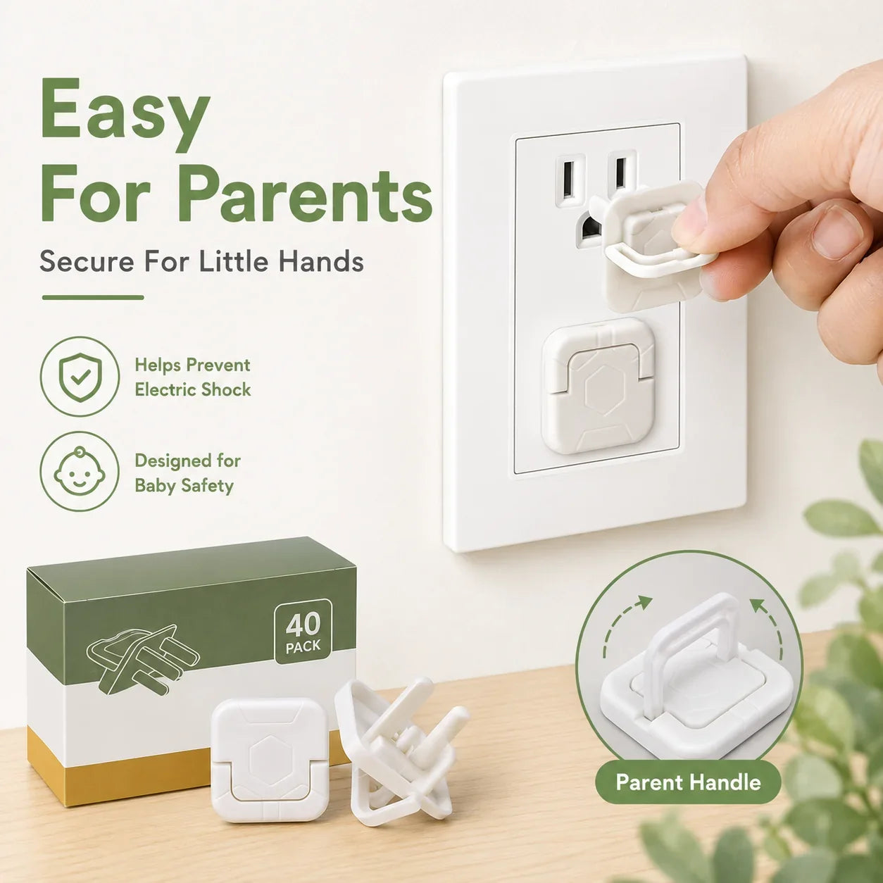 Purpose-Built Baby Proof Socket Covers with Smart Handle Design