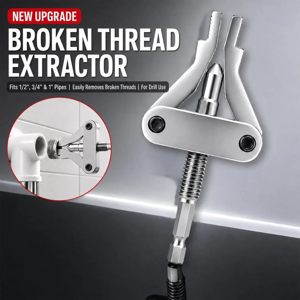 Workshop-Ready Broken Pipe Thread Extractor – Fast Drill-Powered