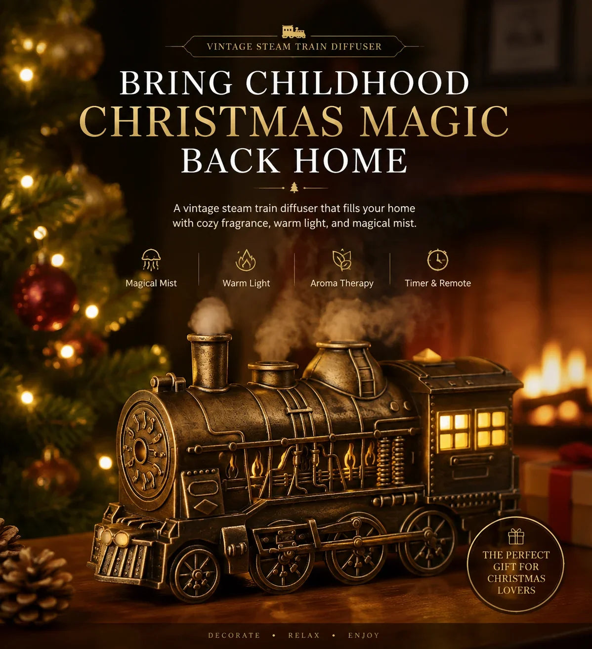 Decorative Magic Train Diffuser – Vintage Steam Train Aroma