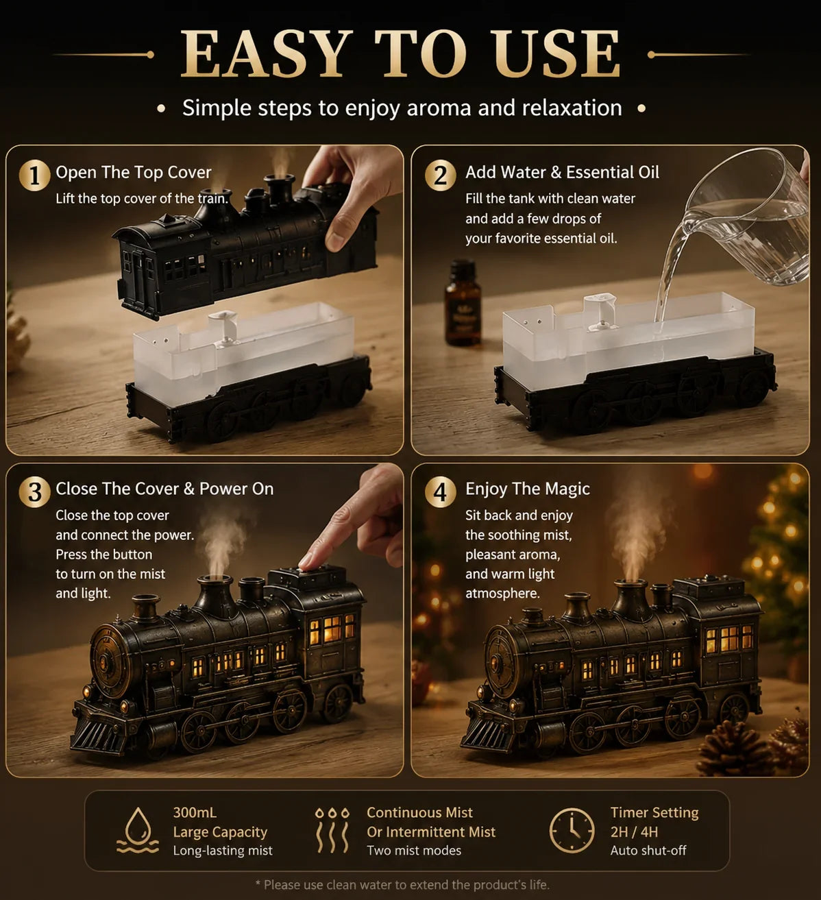 Decorative Magic Train Diffuser – Vintage Steam Train Aroma