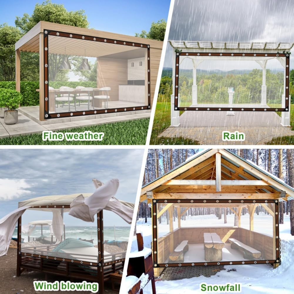 Purpose-Built Clear Waterproof PE Tarp, Transparent Outdoor Cover