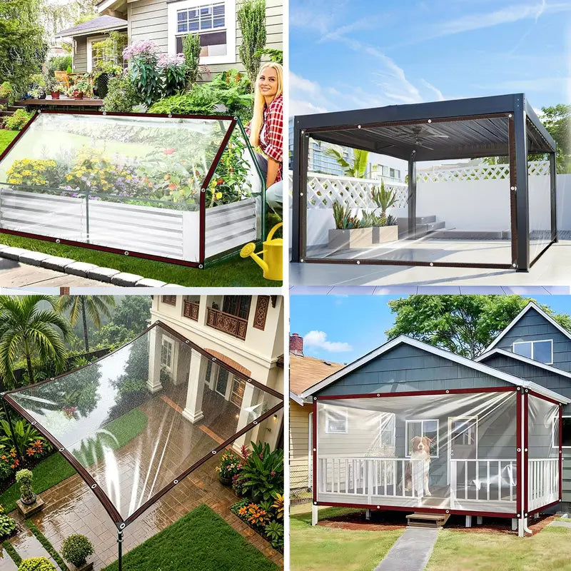 Purpose-Built Clear Waterproof PE Tarp, Transparent Outdoor Cover