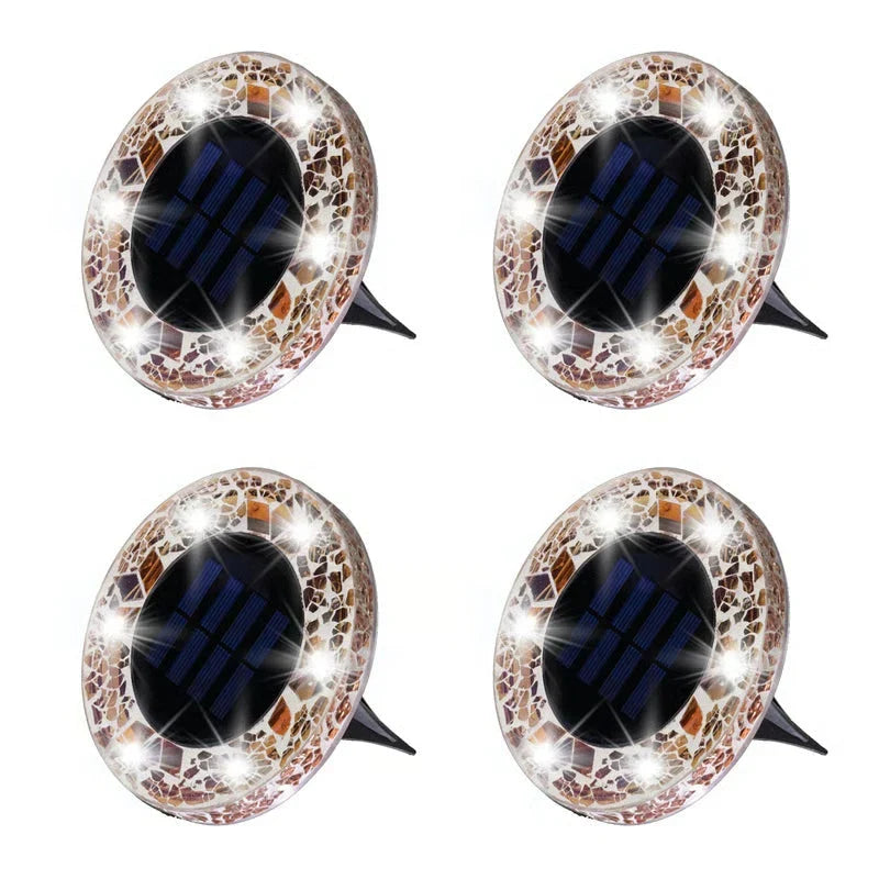 Elegant Solar Mosaic Disk Lights