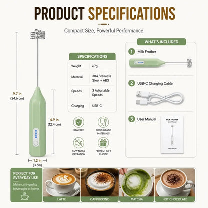 Purpose-Built Electric Milk Frother Handheld for Every – Electric Milk