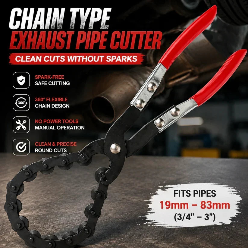 Workshop-Ready Chain Exhaust Pipe Cutter – Spark- 360° Manual Tube