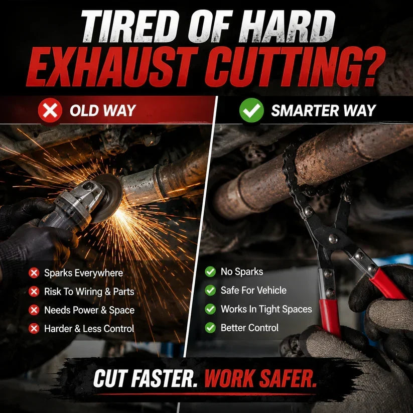 Workshop-Ready Chain Exhaust Pipe Cutter – Spark- 360° Manual Tube