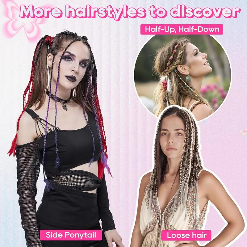 Purpose-Built Festival Boho Braided Hair Extensions – 3 Ways to Style