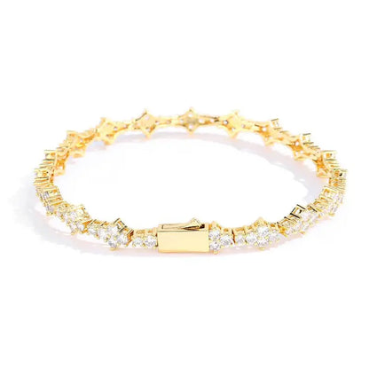 Distinctive Gold Tennis Bracelet 6.5mm – CZ Clover Design