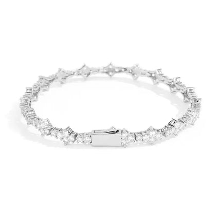 Distinctive Gold Tennis Bracelet 6.5mm – CZ Clover Design