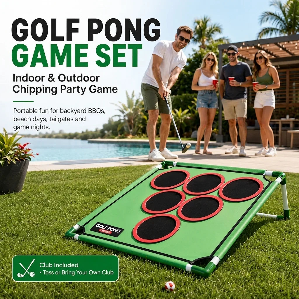 Hands-On Golf Pong Game Set – 20 Balls, Mat & Case