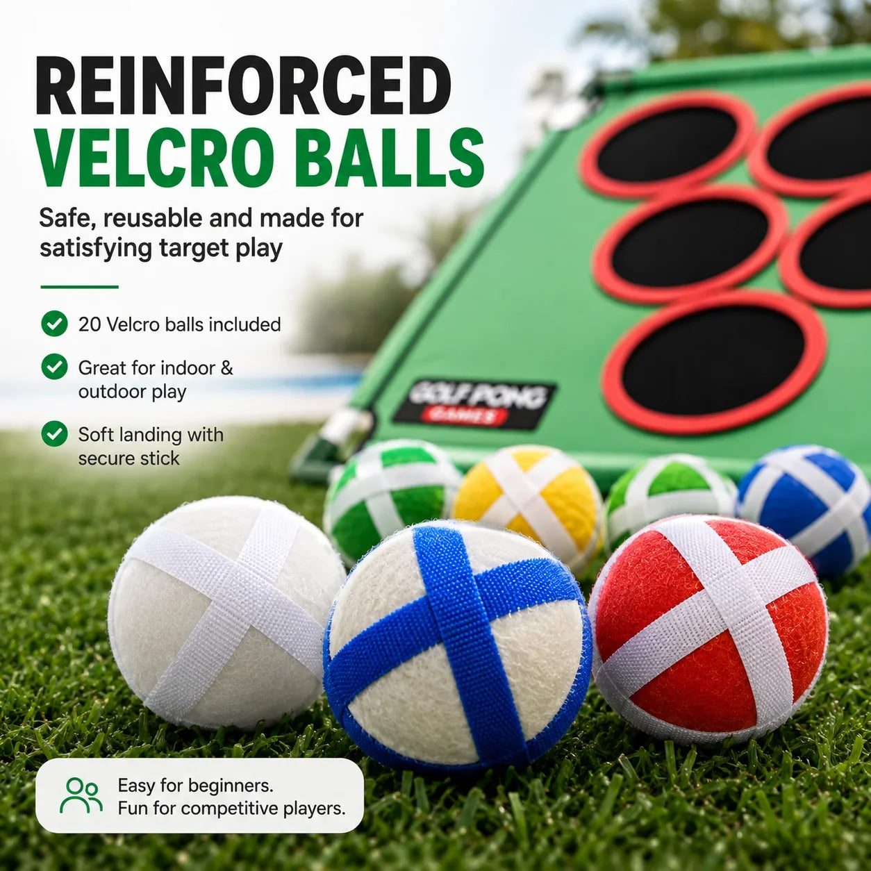 Hands-On Golf Pong Game Set – 20 Balls, Mat & Case